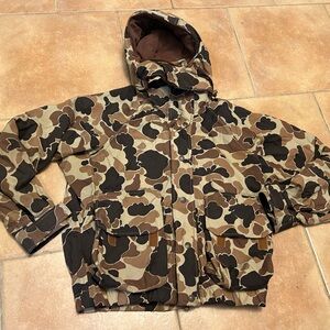 Columbia men medium hooded duck camo waterproof hunting jacket